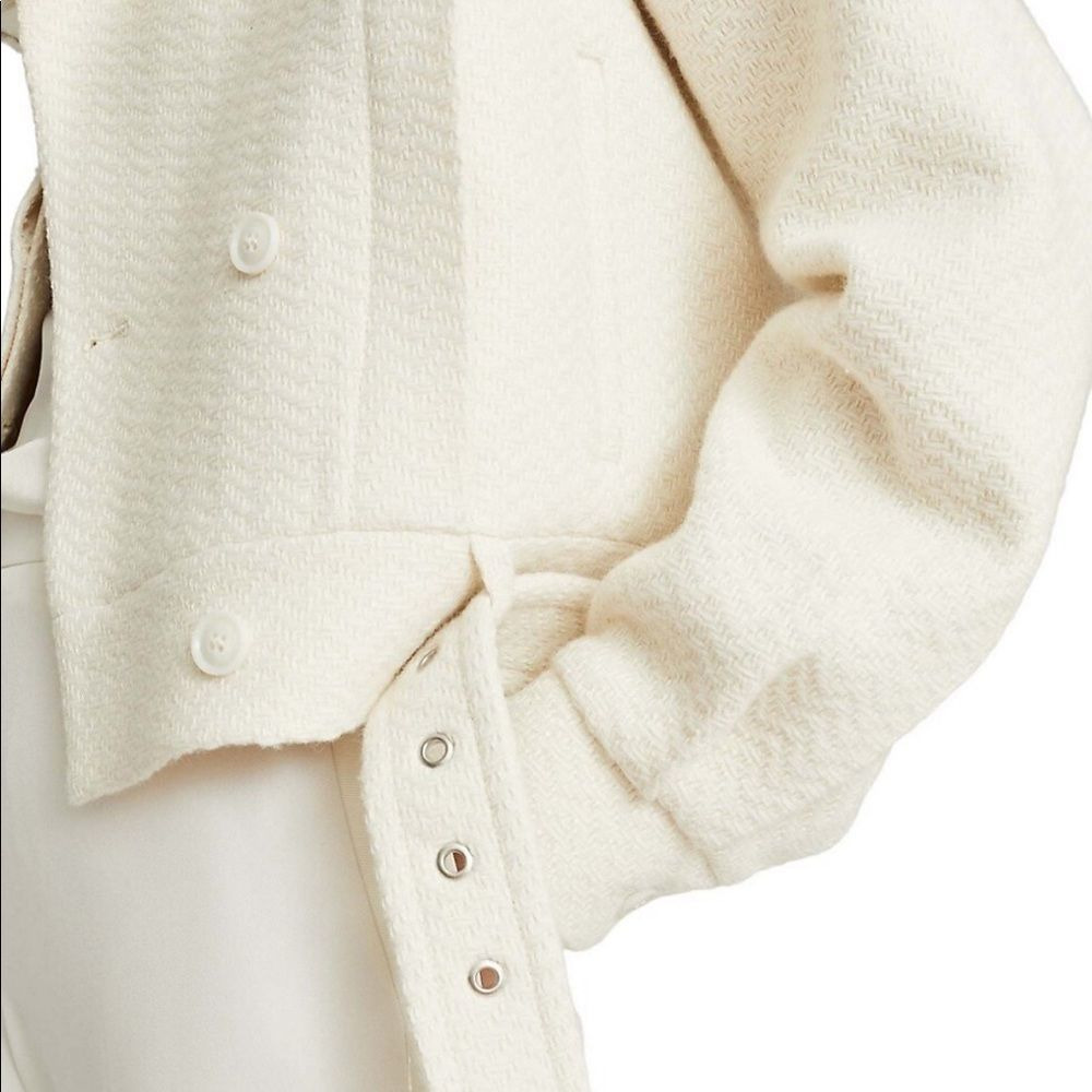 New Reiss Clara short biker jacket 10 ivory nwot - Picture 4 of 11